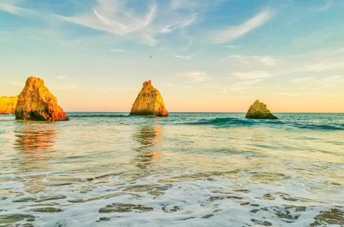 clear sky in Praia dos Tres Irmaos, Algarve Portugal